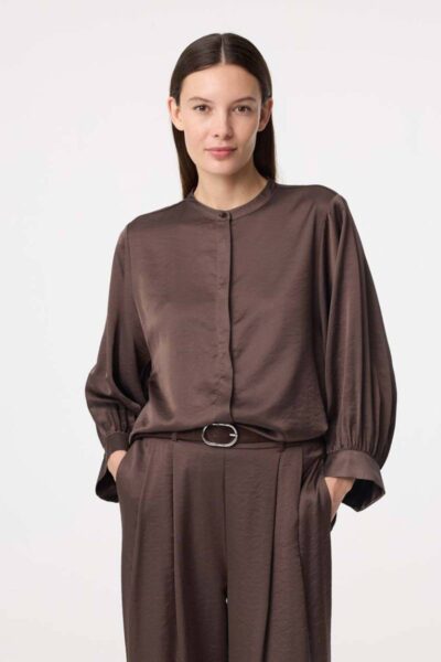 Jasmin blouse choco Knit-ted