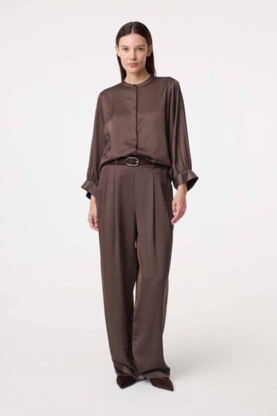 Jasmin blouse choco Knit-ted