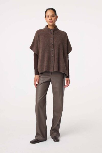 Tove poncho choco Knit-ted