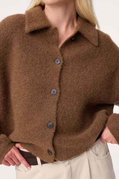Gigi cardigan mid brown Knit-ted