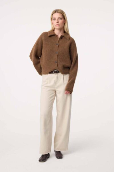 Gigi cardigan mid brown Knit-ted