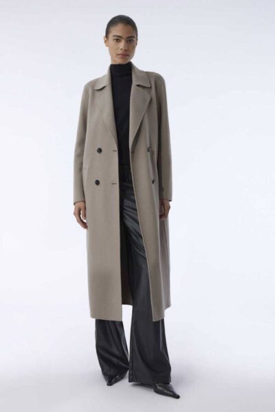 Lara coat taupe Knit-ted