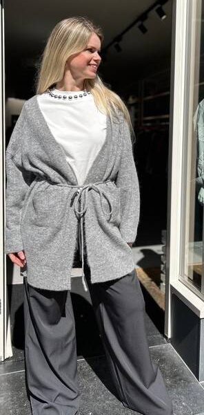 Holly cardigan mid grey Knit-ted