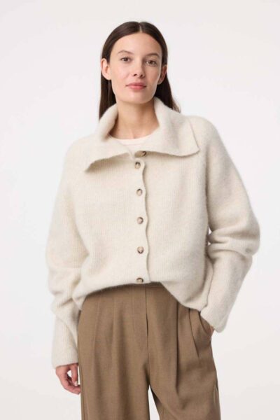 Milo cardigan greige Knit-ted