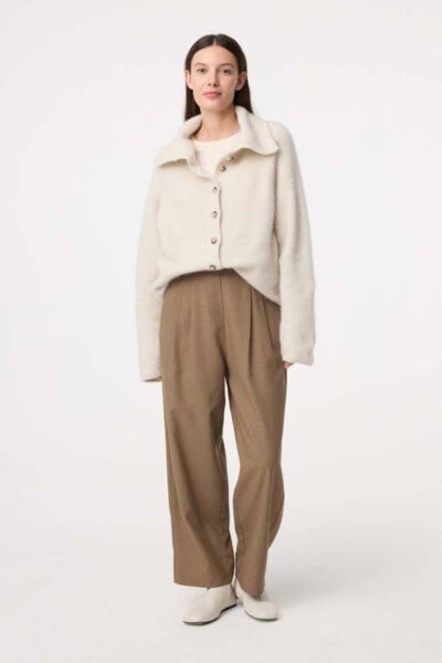 Milo cardigan greige Knit-ted