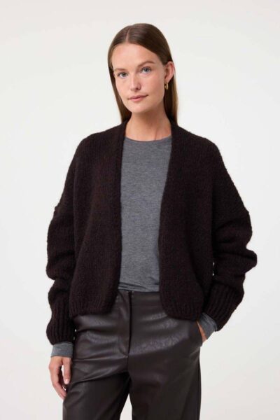 Becky cardigan choco Knit-ted