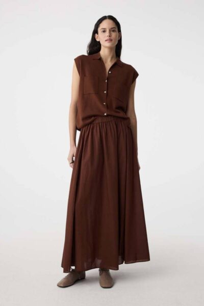 Cato skirt mid brown Knit-ted