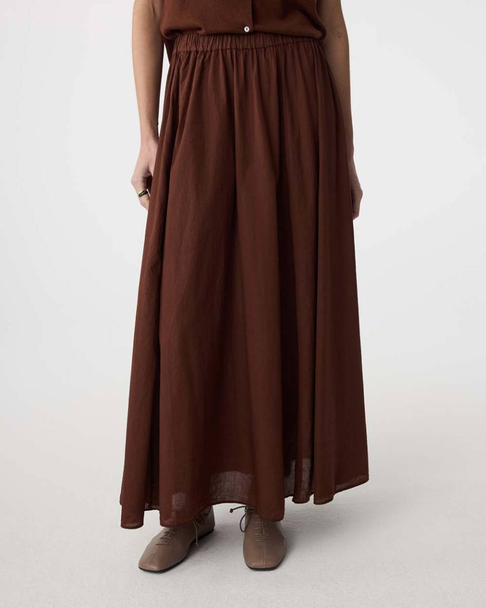 Cato skirt mid brown Knit-ted - Afbeelding 2
