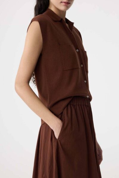 Cato skirt mid brown Knit-ted