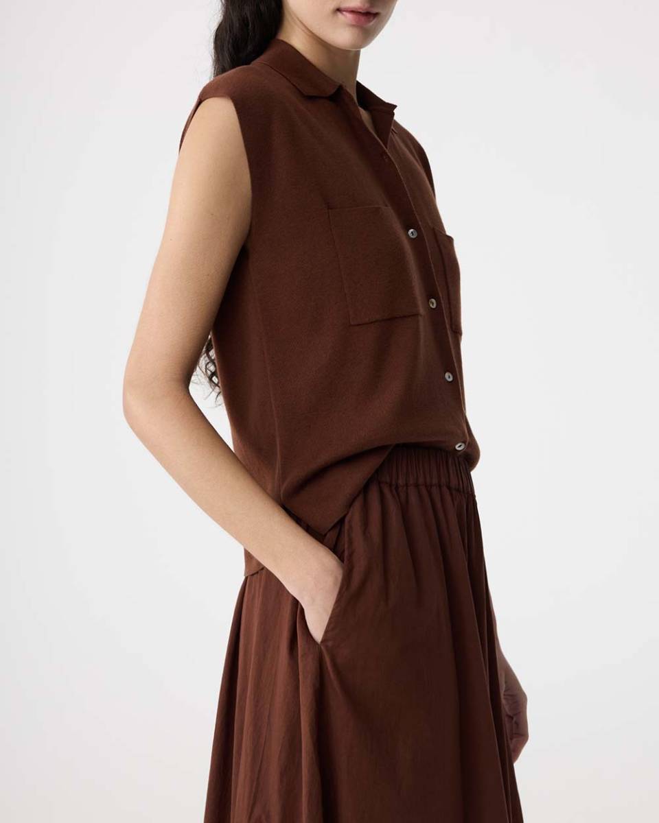 Cato skirt mid brown Knit-ted - Afbeelding 4