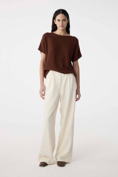 Eva top mid brown Knit-ted