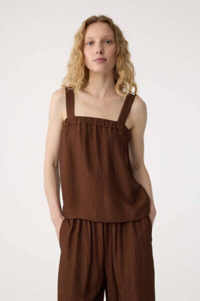 Romy top mid brown Knit-ted
