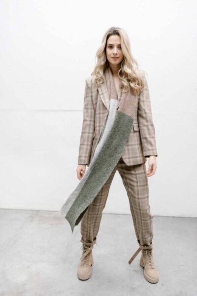 Claartje check pants sand-green Aimee the Label