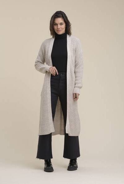 Terry cardigan greige La Fee Maraboutee