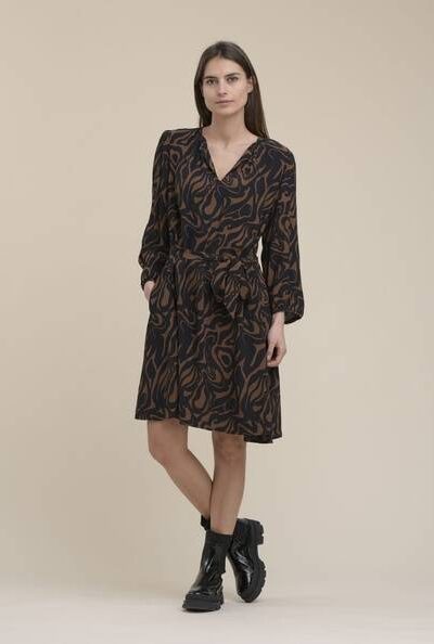 Tignes robe camel/noir La Fee Maraboutee