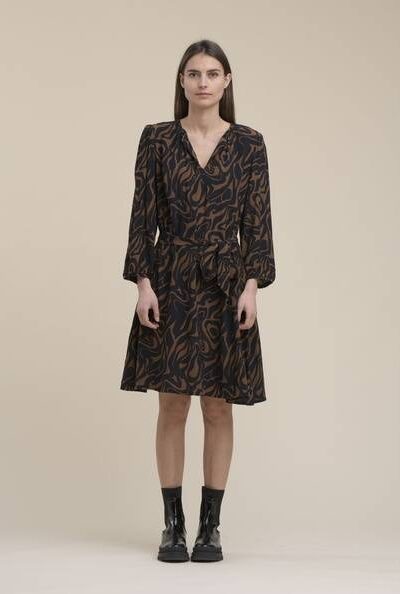 Tignes robe camel/noir La Fee Maraboutee