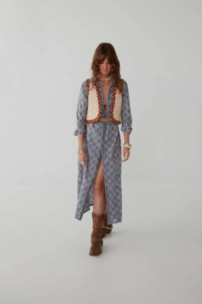 Justine shiboro midi dress ibiza blue Maison Hotel