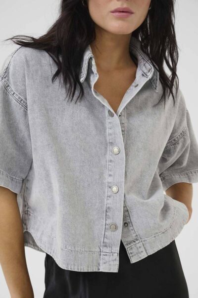 Malo 143 boxy short shirt l.grey wash MEW