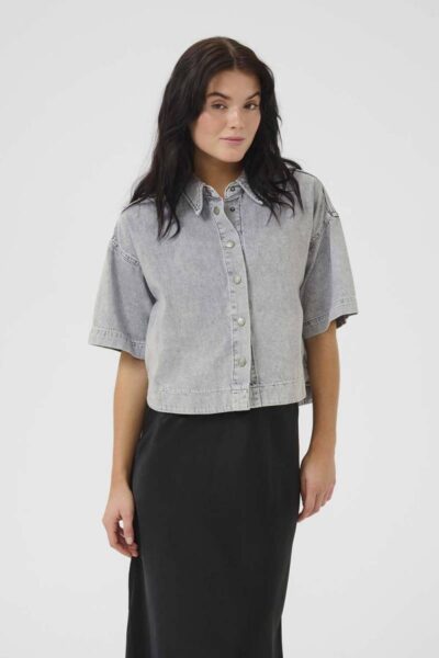 Malo 143 boxy short shirt l.grey wash MEW