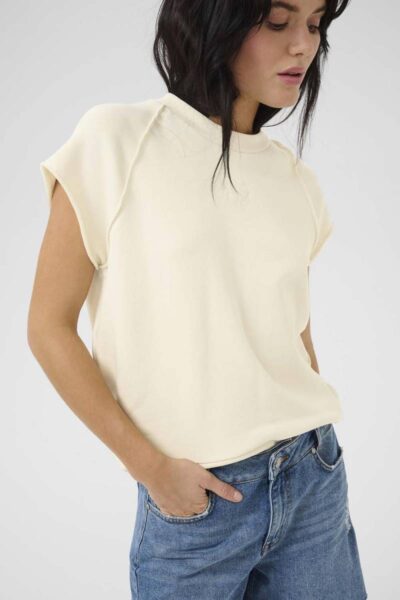 Sara boxy tee almond milk My Essential Wardrobe