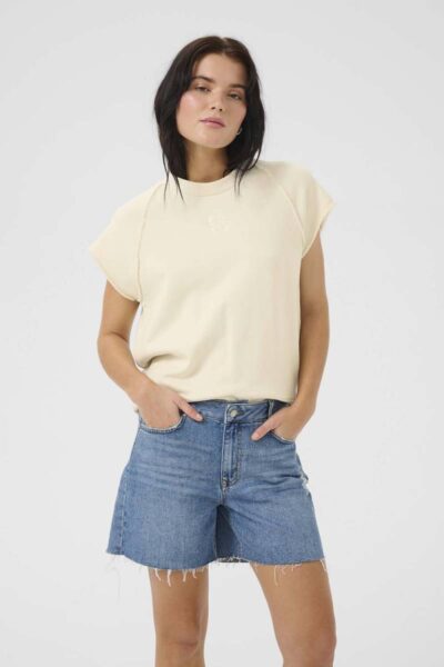 Sara boxy tee almond milk My Essential Wardrobe