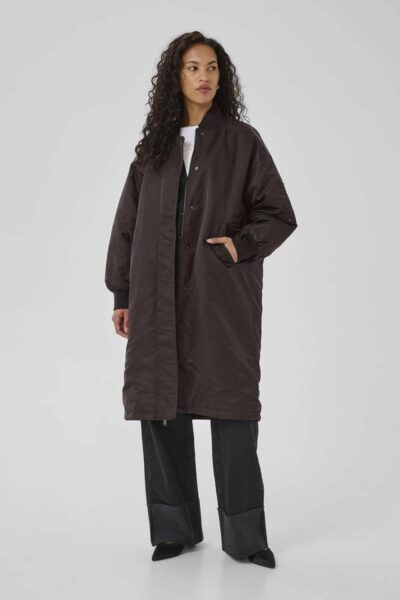 Helga reversable long jacket espresso MEW