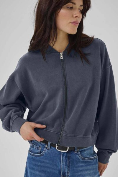 Meta short sweat jacket dark grey MEW