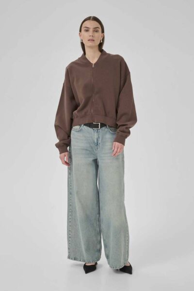 Meta short sweat jacket tobacco MEW