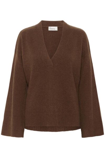 Huxi v-neck pullover tobacco brown MEW