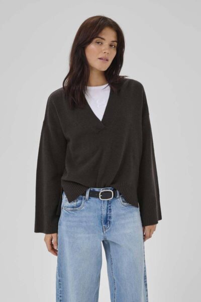 Huxi v-neck pullover espresso MEW