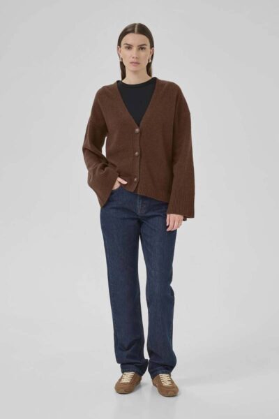 Huxi knit cardigan tobacco brown MEW