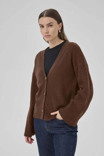 Huxi knit cardigan tobacco brown MEW