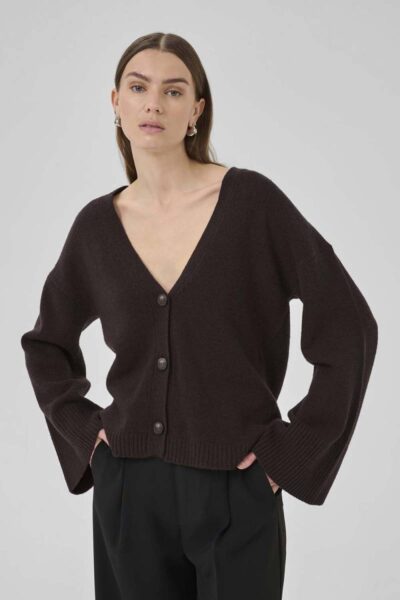 Huxi knit cardigan espresso MEW
