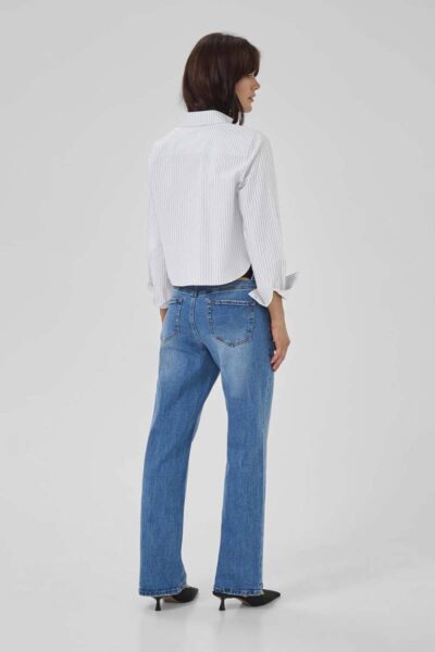Jean short shirt pearl blue stiped MEW