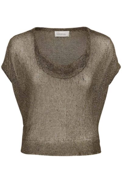 Olly knit waterfall top black amber MEW
