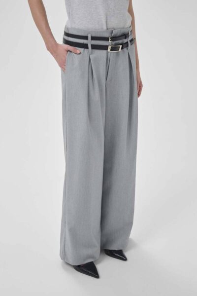 Hanna luna high wide pant light grey x-lon MEW