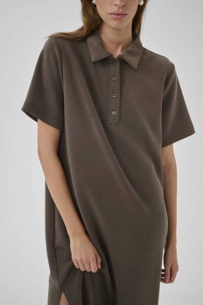 Helle polo long dress major brown MEW