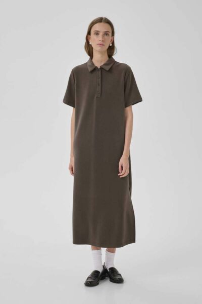 Helle polo long dress major brown MEW
