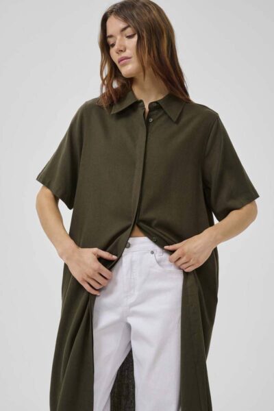 Dias ss boxy shirtdress forest night MEW