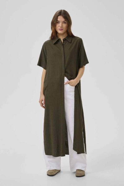 Dias ss boxy shirtdress forest night MEW