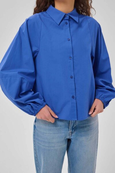 Sunna balloon sleeve shirt beaucoup blue MEW