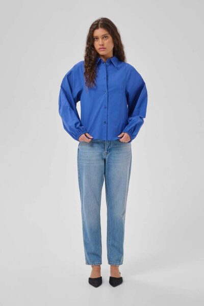 Sunna balloon sleeve shirt beaucoup blue MEW