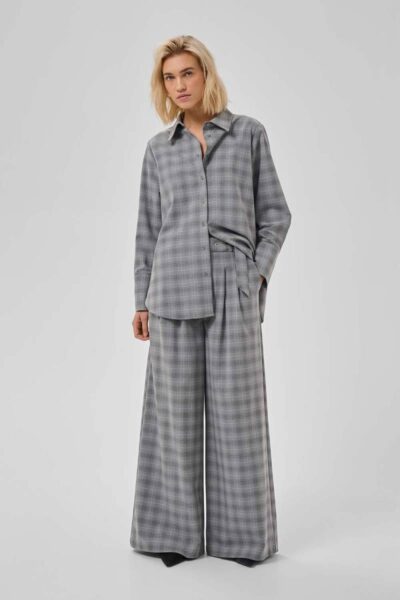 Ada vitta high wide pant light grey long MEW