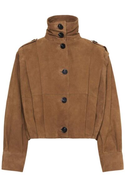 Petra suede pleat jacket bison MEW