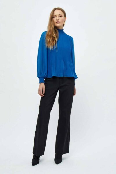 Mia high neck smock blouse snorkel blue Minus