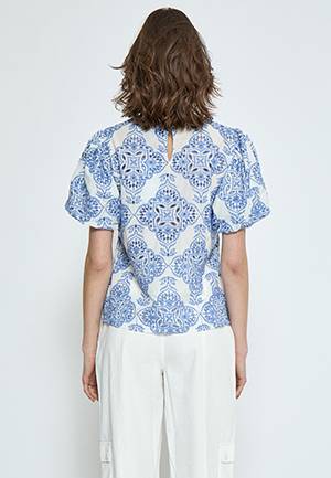 Alina blouse vista blue embroidered Minus