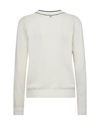 Relena prep v-neck knit ecru Mos Mosh