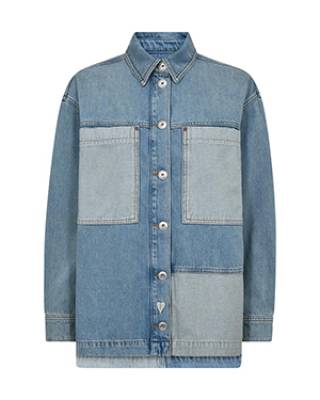 Lydia block shirt mid blue Mos Mosh