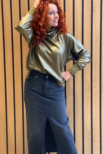 Hunt foil rollneck sweatshirt brass Mos Mosh