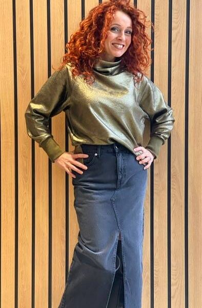 Hunt foil rollneck sweatshirt brass Mos Mosh